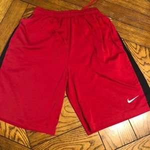 Red bike dri fit shorts